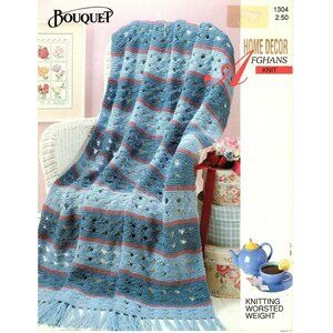 Bouquet Home Decor Afghans Vintage Knitting Pattern